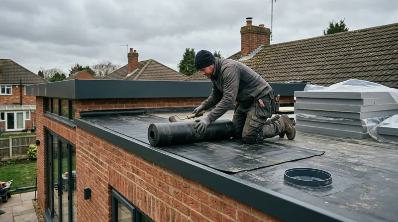 Plat dak vernieuwen met een EPDM-membraan en nieuwe randafwerking